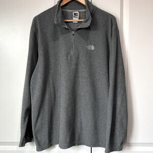 The North Face Gray TKA 100 1/4 Zip Pullover Fleece Sweater Men’s Size X…